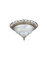 Searchlight® I Derby плафон - Античен месинг, метал и стъкло I 2 x E14 - 7045-13 - 2
