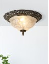 Searchlight® I Derby плафон - Античен месинг, метал и стъкло I 2 x E14 - 7045-13 - 5