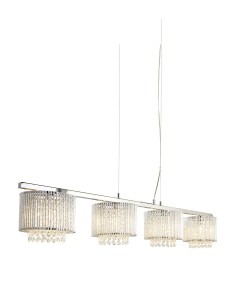 Searchlight® I Пендел Elise II Bar - хромиран метал и прозрачен кристал I 4 x G9 - 7094-4CC - Цена | LEDs4economy