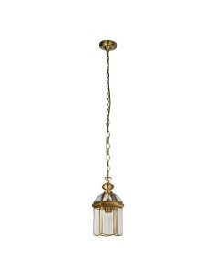 Searchlight® I Фенер Lantern - античен месинг и прозрачно стъкло I 1 x E27 - 7131AB - Цена | LEDs4economy 2