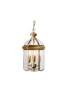 Searchlight® I Пендел Lantern - античен месинг, метал и стъкло I 3 x E14 - 7133AB