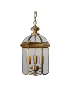 Searchlight® I Пендел Lantern - античен месинг, метал и стъкло I 3 x E14 - 7133AB - Цена | LEDs4economy 2