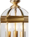 Searchlight® I Пендел Lantern - античен месинг, метал и стъкло I 3 x E14 - 7133AB - 3