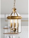 Searchlight® I Пендел Lantern - античен месинг, метал и стъкло I 3 x E14 - 7133AB - 5
