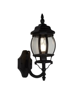 Searchlight® I Фенер Bel Aire - черен метал и прозрачно стъкло I 1 x E27 - 7144-1 - Цена | LEDs4economy