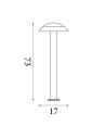 Searchlight® I Градински стълб Mushroom - тъмносив и опал поликарбонат I 1 x LED - 7264-730 - 4