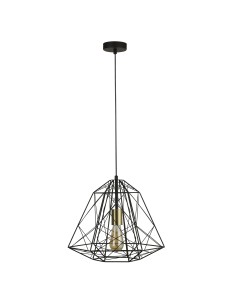 Searchlight® I Пендел Geometric Cage - Матово черен метал I 1 x E27 - 7271BK - Цена | LEDs4economy 2