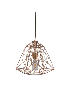 Searchlight® I Пендел Geometric Cage - лъскав меден метал I 1 x E27 - 7271CU - Цена | LEDs4economy 2