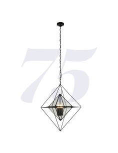 Searchlight® I Пендел Diamond - черен метал и прозрачно стъкло I 3 x E14 - 7323-3BK - Цена | LEDs4economy