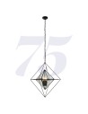Searchlight® I Пендел Diamond - черен метал и прозрачно стъкло I 3 x E14 - 7323-3BK