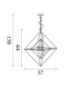 Searchlight® I Пендел Diamond - черен метал и прозрачно стъкло I 3 x E14 - 7323-3BK - 4