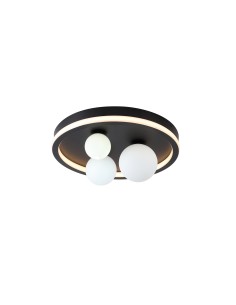 Searchlight® I LED плафон Trident черен метал и опалови стъклени топки I x LED - 73380BK - Цена | LEDs4economy