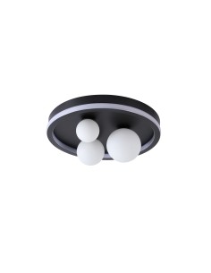 Searchlight® I LED плафон Trident черен метал и опалови стъклени топки I x LED - 73380BK - Цена | LEDs4economy 2