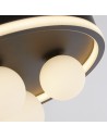 Searchlight® I LED плафон Trident черен метал и опалови стъклени топки I x LED - 73380BK - 3