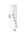 Searchlight® I Пендел Ice Ball - хромиран метал и стъкло I 5 x LED - 7355-5CC - 4