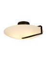 Searchlight® I Плафон Sundial - черен метал и матирано стъкло I 3 x E27 - 73990-3BK