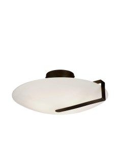 Searchlight® I Плафон Sundial - черен метал и матирано стъкло I 3 x E27 - 73990-3BK - Цена | LEDs4economy 2