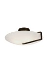 Searchlight® I Плафон Sundial - черен метал и матирано стъкло I 3 x E27 - 73990-3BK - 2