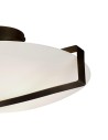 Searchlight® I Плафон Sundial - черен метал и матирано стъкло I 3 x E27 - 73990-3BK - 3