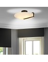 Searchlight® I Плафон Sundial - черен метал и матирано стъкло I 3 x E27 - 73990-3BK - 5