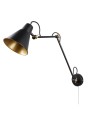Searchlight® I Аплик Swing Arm - матово черно и златисто метално покритие I 1 x E27 - 7403BK - 2