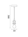 Searchlight® I Пендел фасунга Матово черно I 1 x E27 - 7461BK - 4