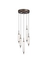 Searchlight® I LED Полилей Cattail, метална, лате, с прозрачно стъкло I 5 x LED - 76210-5CL