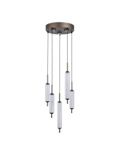 Searchlight® I LED Полилей Cattail, метална, лате, с прозрачно стъкло I 5 x LED - 76210-5CL - Цена | LEDs4economy 2
