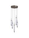 Searchlight® I LED Полилей Cattail, метална, лате, с прозрачно стъкло I 5 x LED - 76210-5CL - 2