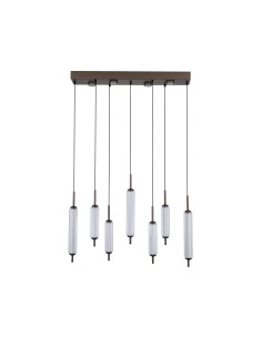 Searchlight® I Полилей Cattail, метална, лате, с прозрачно стъкло I 7 x LED - 76210-7CL - Цена | LEDs4economy 2