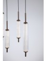 Searchlight® I Полилей Cattail, метална, лате, с прозрачно стъкло I 7 x LED - 76210-7CL - 3