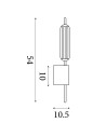 Searchlight® I LED Аплик Cattail, цвят лате, метал с прозрачно стъкло I x LED (SMD) - 76210CL - 4