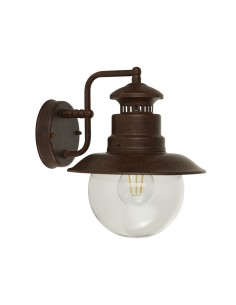 Searchlight® I Външен аплик Station - рустик кафява метална и стъклена I 1 x E27 - 7652RU - Цена | LEDs4economy 2