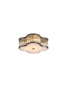 Searchlight® I Lotus плафон, дифузер от античен месинг, метал и стъкло I 3 x E14 - 77210-3AB