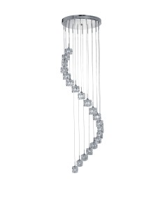 Searchlight® I Пендел Ice Cube - хромиран метал и стъкло I 20 x LED - 7820-20-LED - Цена | LEDs4economy
