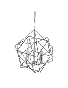 Searchlight® I Пендел Cube - полиран хромиран метал I 3 x E14 - 7863-3CC - Цена | LEDs4economy 2
