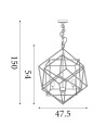 Searchlight® I Пендел Cube - полиран хромиран метал I 3 x E14 - 7863-3CC - 4