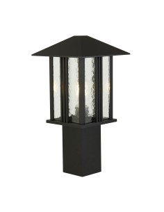 Searchlight® I Градински стълб Venice - Черен метал и водно стъкло I 1 x E27 - 7925-450 - Цена | LEDs4economy