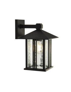 Searchlight® I Външен аплик Venice - черно и водно стъкло, IP44 I 1 x E27 - 7926BK - Цена | LEDs4economy