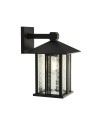 Searchlight® I Външен аплик Venice - черно и водно стъкло, IP44 I 1 x E27 - 7926BK