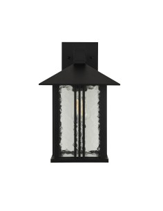 Searchlight® I Външен аплик Venice - черно и водно стъкло, IP44 I 1 x E27 - 7926BK - Цена | LEDs4economy 2