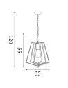 Searchlight® I Полилей Slinky - черен метал I 3 x E14 - 7973BK - 4