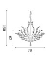 Searchlight® I Пендел Bouquet - Хромиран метал и кристал I 11 x E14 - 8011-11CC - 4