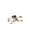 Searchlight® I Плафон Armstrong - черен и сатениран месинг I 8 x E27 - 8048-8BK - 2