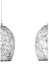 Searchlight® I Пендел Crackle - сатенено сребро и напукано бяло стъкло I 3 x E27 - 8069-3WH - 3