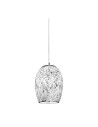 Searchlight® I Пендел Crackle - сатенено сребро и напукано бяло стъкло I 1 x E27 - 8069WH