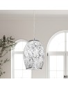 Searchlight® I Пендел Crackle - сатенено сребро и напукано бяло стъкло I 1 x E27 - 8069WH - 5
