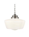 Searchlight® I Пендел School House - сатенено сребрист метал и опалово стъкло I 1 x E27 - 8071-1SS - 3