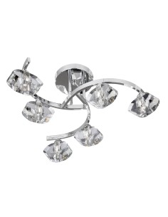 Searchlight® I Плафон Sculptured Ice II - хром и стъкло I 6 x G9 - 8086-6CC - Цена | LEDs4economy