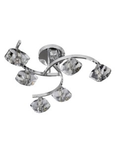 Searchlight® I Плафон Sculptured Ice II - хром и стъкло I 6 x G9 - 8086-6CC - Цена | LEDs4economy 2